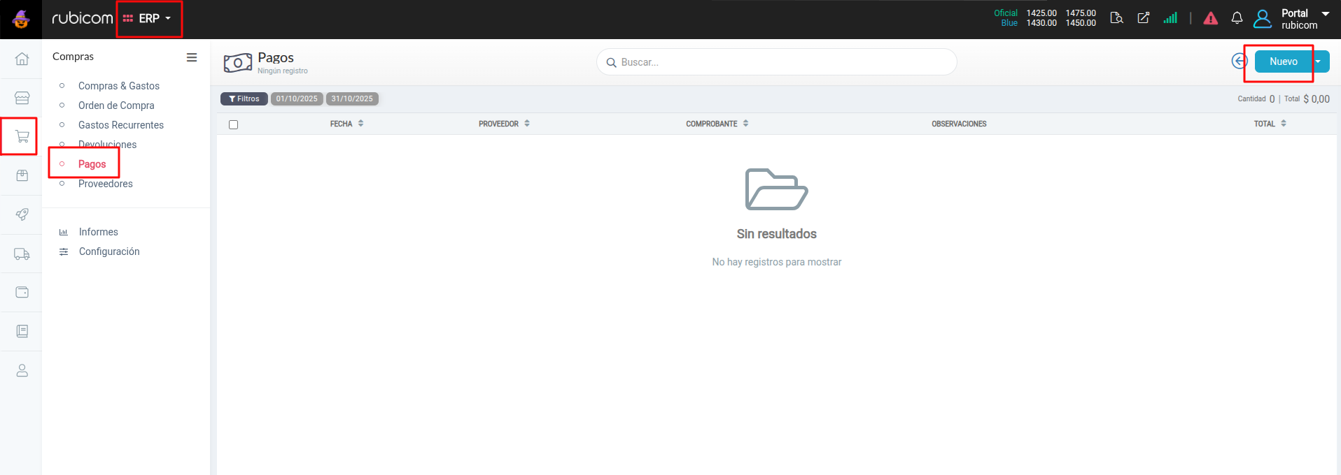 Nuevo Pago a Proveedor