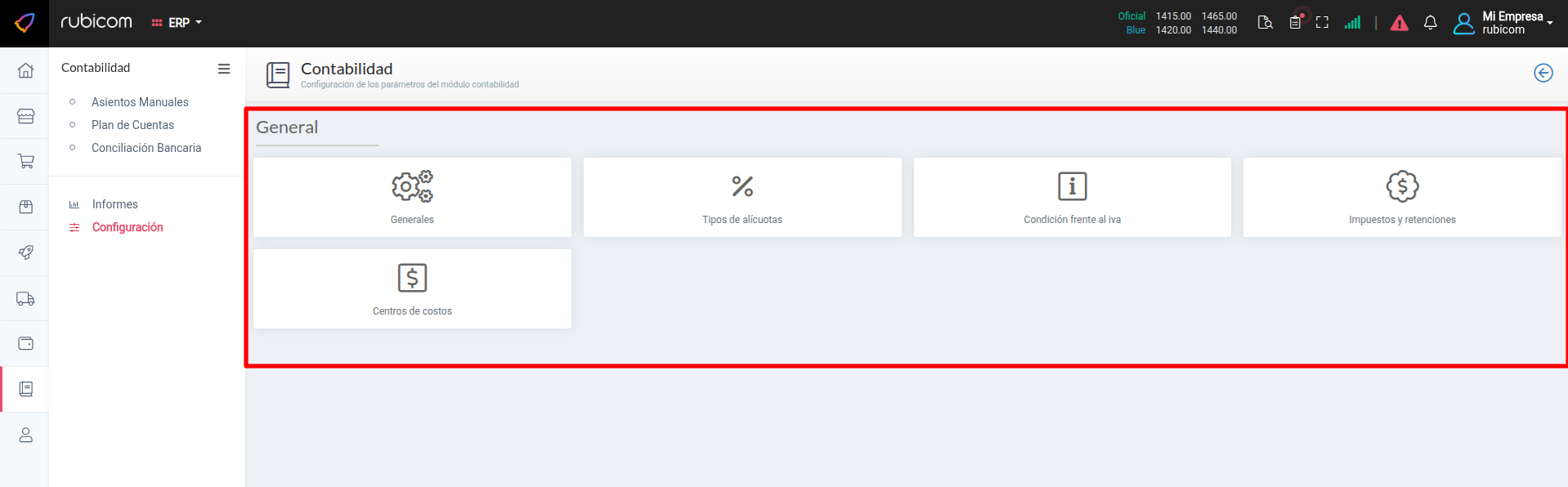Configuración General Contabilidad