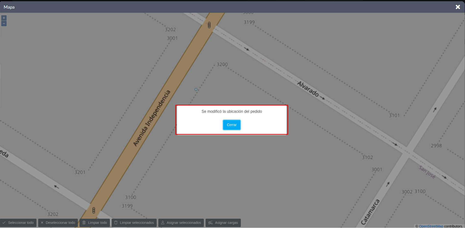 Crear carga nueva y asignar repartidor
