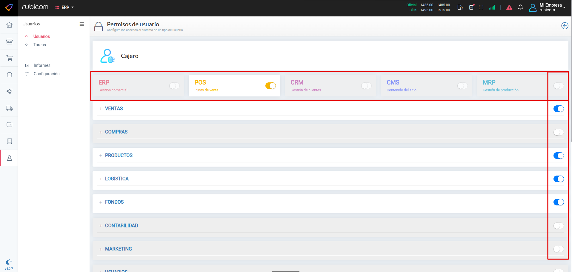 Formulario de nueva oferta, Paso 3: Productos y Medios