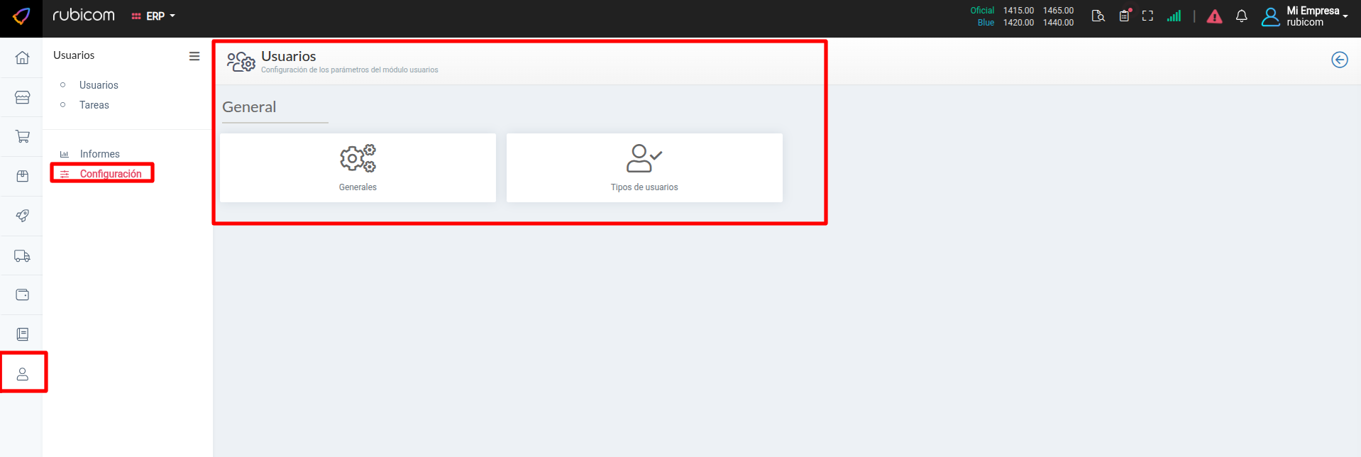 Configuración de Usuarios