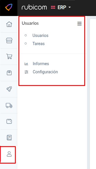 Pantalla principal del módulo Usuarios