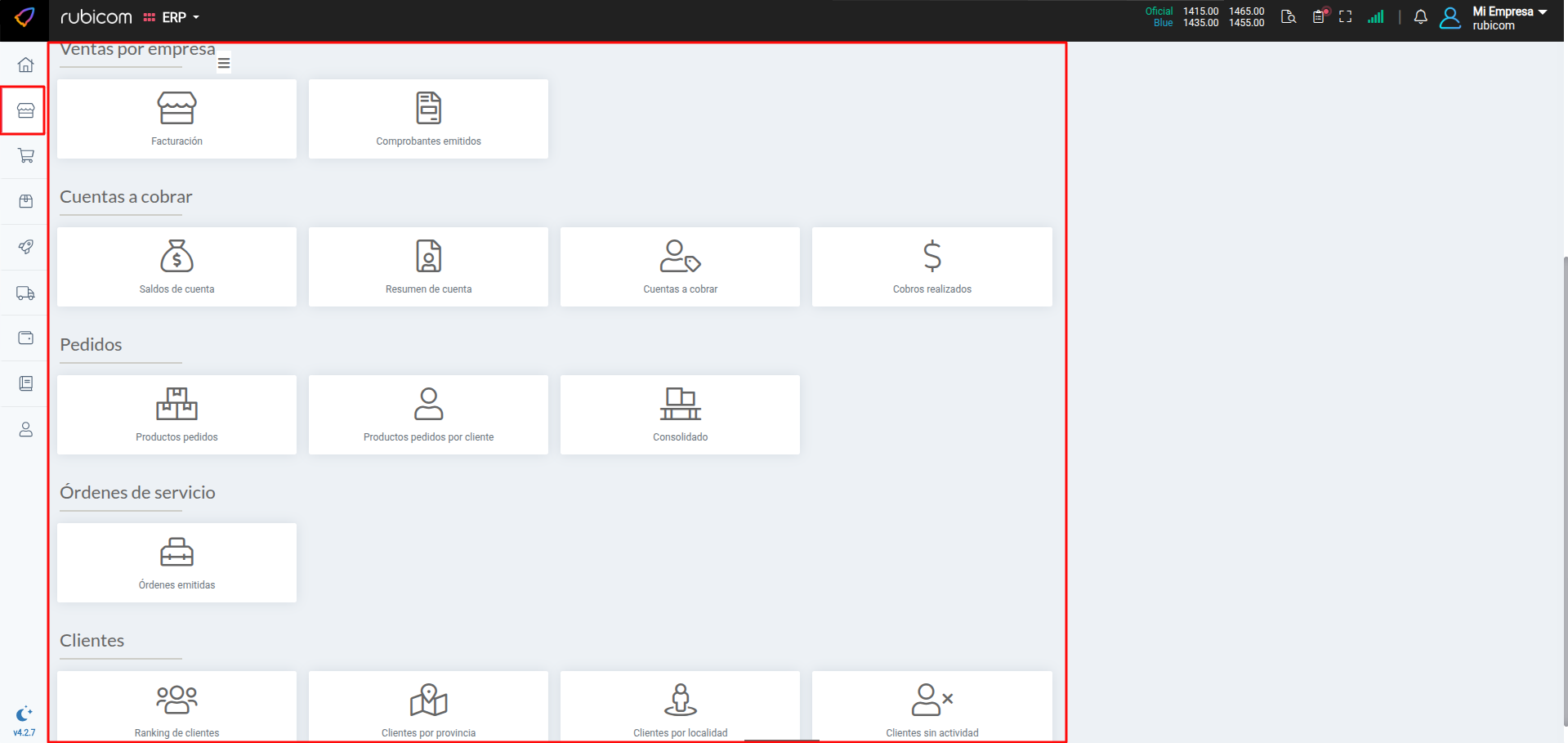 Detalle de informes por vendedor
