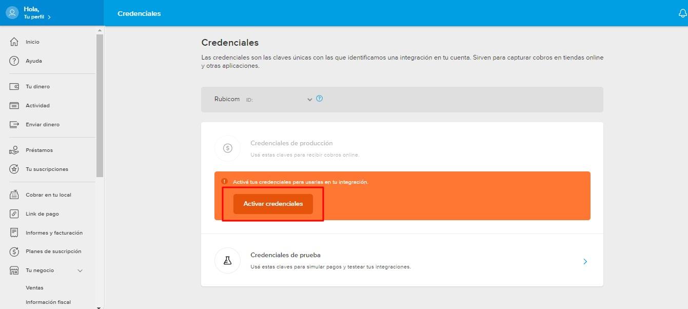 Configuración aplicación